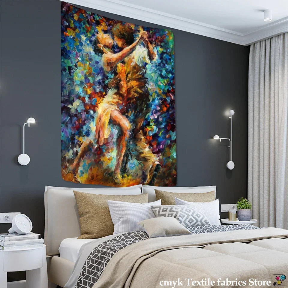 Body Oil Painting Tapestry Wall Hanging Psychedelic Witchcraft Art Bohemian TV Background Cloth Home Decor